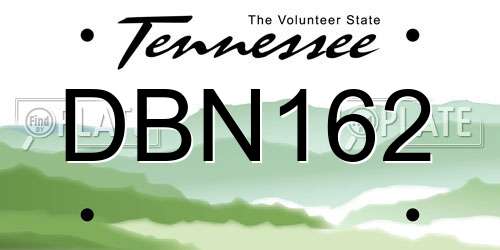 DBN162 Tennessee License Plate