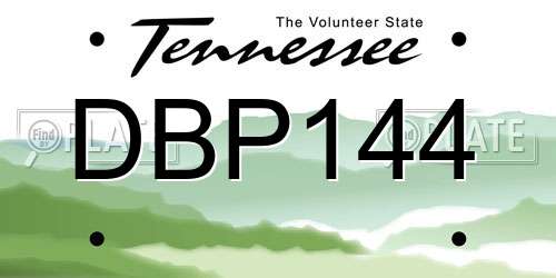 DBP144 Tennessee License Plate