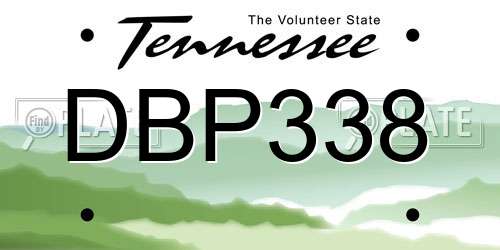 DBP338 Tennessee License Plate