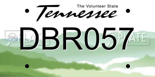 DBR057 Tennessee License Plate