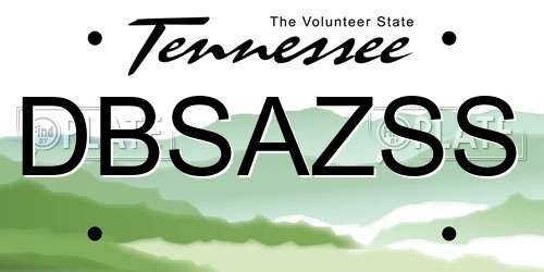 DBSAZSS Tennessee License Plate