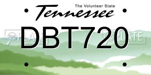DBT720 Tennessee License Plate