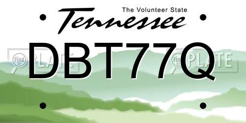 DBT77Q Tennessee License Plate