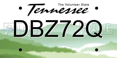 DBZ72Q Tennessee License Plate