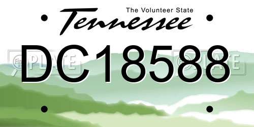 DC18588 Tennessee License Plate