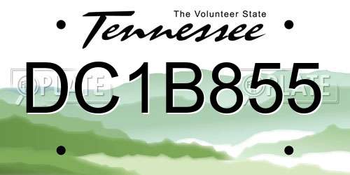 DC1B855 Tennessee License Plate