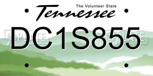DC1S855 Tennessee License Plate
