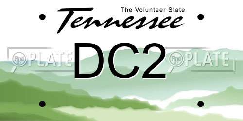 DC2 Tennessee License Plate