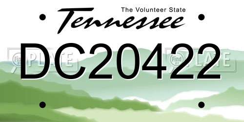 DC20422 Tennessee License Plate