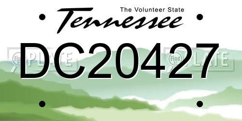 DC20427 Tennessee License Plate