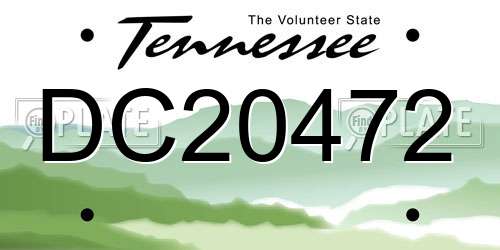 DC20472 Tennessee License Plate