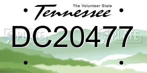 DC20477 Tennessee License Plate