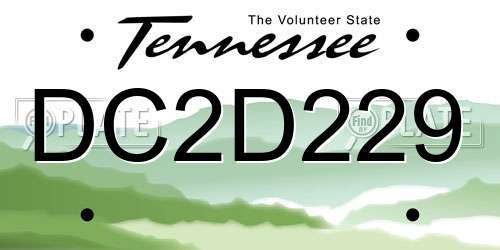 DC2D229 Tennessee License Plate