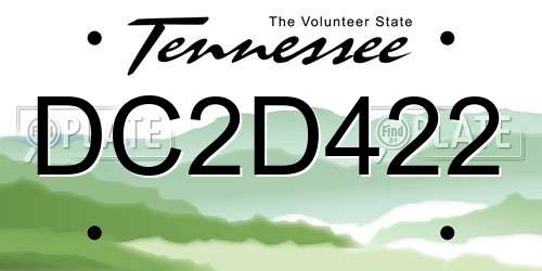DC2D422 Tennessee License Plate