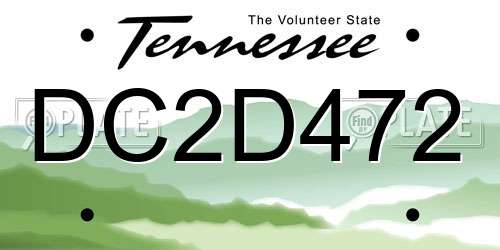 DC2D472 Tennessee License Plate
