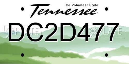 DC2D477 Tennessee License Plate