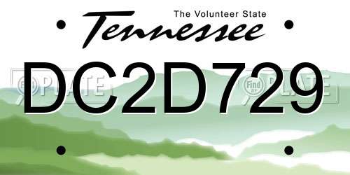 DC2D729 Tennessee License Plate