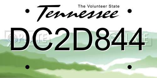 DC2D844 Tennessee License Plate