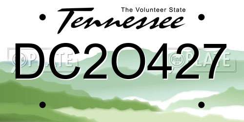 DC2O427 Tennessee License Plate