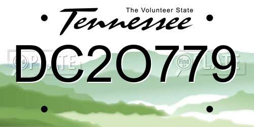 DC2O779 Tennessee License Plate