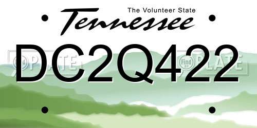 DC2Q422 Tennessee License Plate