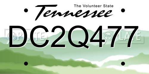 DC2Q477 Tennessee License Plate