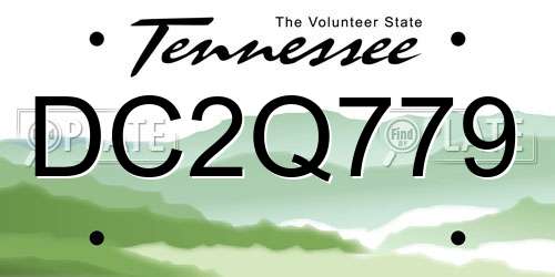 DC2Q779 Tennessee License Plate