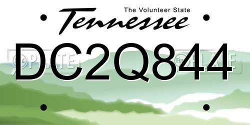 DC2Q844 Tennessee License Plate