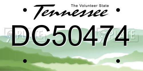 DC50474 Tennessee License Plate