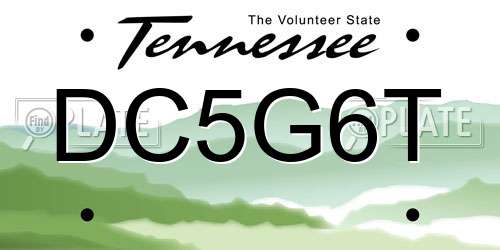 DC5G6T Tennessee License Plate