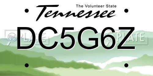 DC5G6Z Tennessee License Plate