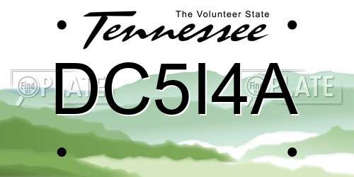 DC5I4A Tennessee License Plate