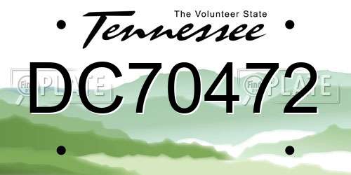 DC70472 Tennessee License Plate