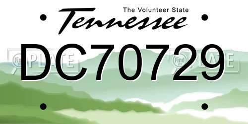 DC70729 Tennessee License Plate