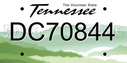 DC70844 Tennessee License Plate