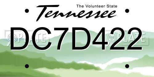 DC7D422 Tennessee License Plate