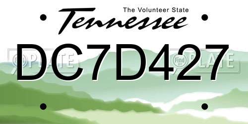 DC7D427 Tennessee License Plate