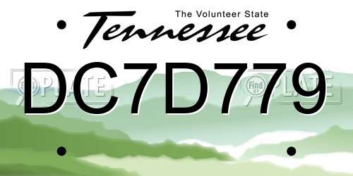 DC7D779 Tennessee License Plate