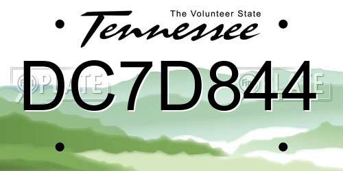DC7D844 Tennessee License Plate