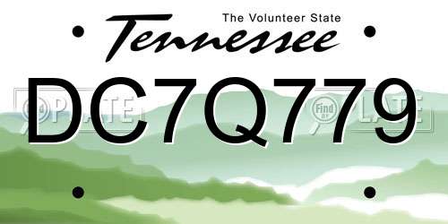 DC7Q779 Tennessee License Plate