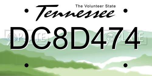 DC8D474 Tennessee License Plate