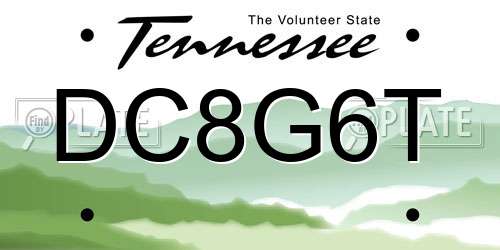DC8G6T Tennessee License Plate