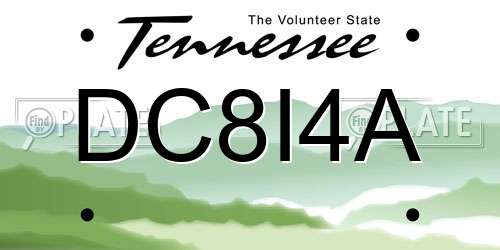 DC8I4A Tennessee License Plate