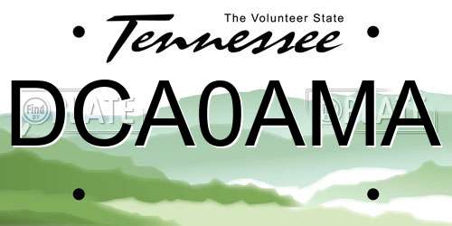 DCA0AMA Tennessee License Plate