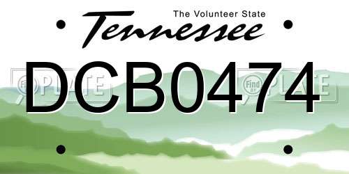 DCB0474 Tennessee License Plate