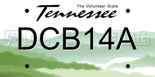DCB14A Tennessee License Plate