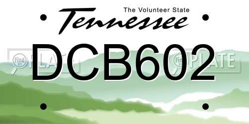 DCB602 Tennessee License Plate