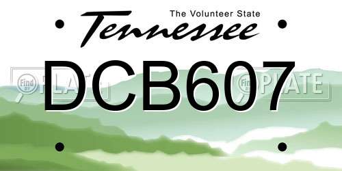 DCB607 Tennessee License Plate