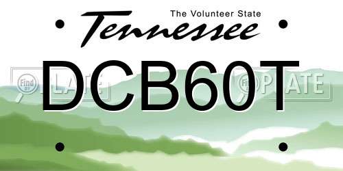 DCB60T Tennessee License Plate