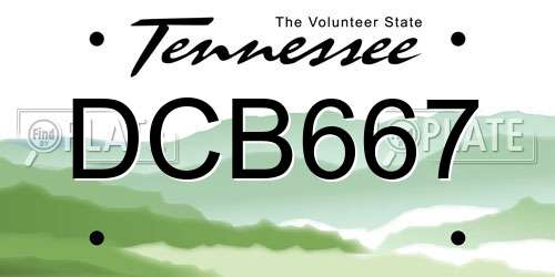 DCB667 Tennessee License Plate